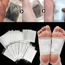 100片艾草、姜油、竹炭深层清洁足贴，天然成分足部护理贴，有效促进足部健康，缓解压力，中药 - 白色 - 查看 9