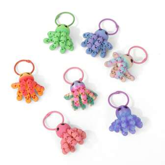 1pc/3pcs 3D Printed Ocean Animal Series Keychain, Creative Octopus Keyring Pendant Bag Charm Car Key Chain, Gift For Friends Birthday, Holiday, Daily