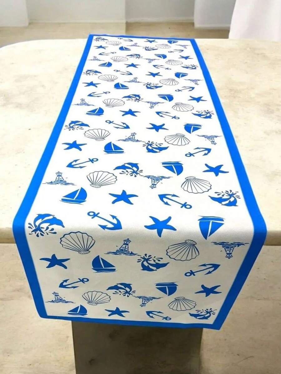 Made In Turkey - Elegant Table Runner 40x140 Cm – Modern Dining Table Decoration - Blue - View 1