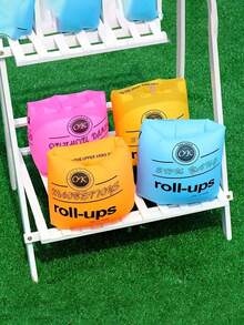 2pcs/Set Children Inflatable Arm Bands - Durable PVC Swimming Pool Floats, Orange, Pink, Blue And Light Blue - Multicolor - View 3