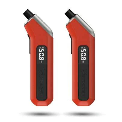 Digital Tire Pressure Gauge 2 Pack, Industrial Tire Gauge 3-200 PSI, Calibrated To ANSI B40.7 Grade 2A(Plus-Minus 0.5%), Air Pressure Gauge With Replaceable AAA Batteries (Vivid Orange),8917860