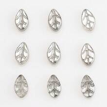 50 件/包 7*11 毫米中心孔小叶形电镀彩色玻璃珠，DIY 珠宝制作配件，适用于工艺品、鞋子、帽子、包包、钥匙扣、手机装饰、发夹 - 7*11mm小樹葉 - 查看 12