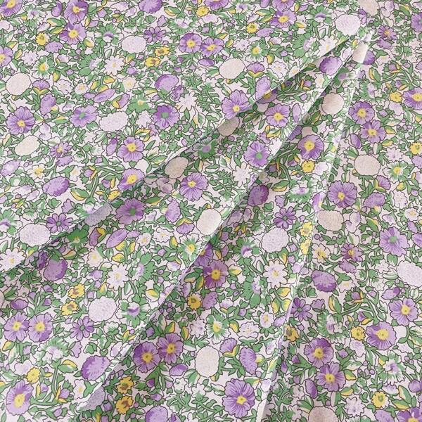 0.5m/1m/2m/3m/4m*145cm Floral Printed Fabric, Pastoral Purple Ditsy Flower Pattern, Suitable For Handmade Sewing DIY Clothes, Dresses, Dolls, Bags/Home Decor Textiles, All Seasons