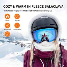 新款秋冬户外男女摩托车骑行帽、滑雪帽、运动防风帽、万圣节服装/角色扮演保暖拉法帽、摇粒绒面罩、保暖无檐帽、西部配饰，包邮 - 卡其色 - 查看 2