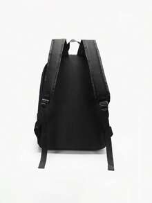 夜光背包，宇航员印花简约校园风格背包，大容量，轻便便捷的休闲背包，适合青少年（返校季） - 黑色 - 查看 3