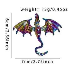 1PC Colorful Enamel Dragon Brooch With Rhinestones, Mythical Creature - Shaped Pin For Women's And Men's Dress/Coat/Sweater Corsage Accessory - Multicolor - View 5