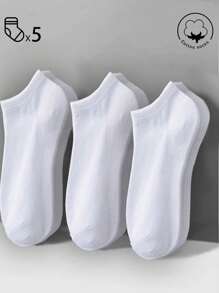 20/10/5/3/1 par de calcetines cortos de algodón para hombre, calcetines invisibles, con diseño antideslizante de doble hilo, blancos, negros, de corte con bucle, suaves y transpirables para el tobillo, adecuados para negocios y ocio, hogar y deportes, estilo universitario, para todas las estaciones, uso diario y uso aleatorio