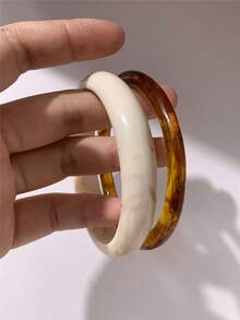 1/4 chiếc Vòng tay nhựa mỏng không đối xứng thời trang dành cho nữ, đa năng và có thể xếp chồng lên nhau - vòng đeo tay - Xem 16