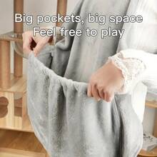 1pc Cat Apron Carrier, Pet Sleeping Bag, Kitten Hands-Free Soft-Sided Carrier Pouch Sling,Cat Carrier Pouch - Grey - View 3