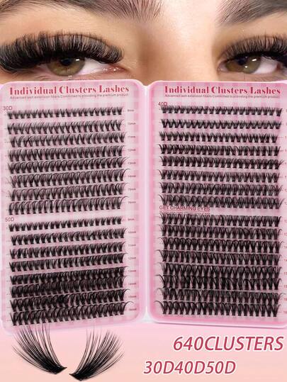 640PCS D Curl Clusters False Individual Lash Eyelashes Extensions 10-16mm Lash Mix, Large-Capacity Cluster Fake Eyelashes 10D 20D Mixed Style Segment Lash Book, D Curling Lash Eyelashes Extension, Volume Lashes Eyelash Extensions Wispy For Self Application At Home Daily Wear, Easy To Use Lash Clusters, Eyelash Clusters, Individual Eyelashes, Lashes, Fake Lashes