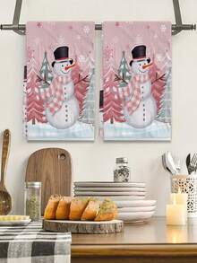 2 buc prosoape de mână super moi din seria Crăciun, poliester ultra moale, lavetă țesută pentru spălat vase, spălare manuală, decor modern cu stil rustic, cadou pentru vecini, produse de curățenie, prosoape de mână pentru decor de bucătărie