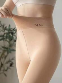 1 buc. colanți opaci 200D, 1000 de ace, colanți cu căptușeală groasă din fleece, culoare naturală, la atingere, cald, pentru toamnă și iarnă