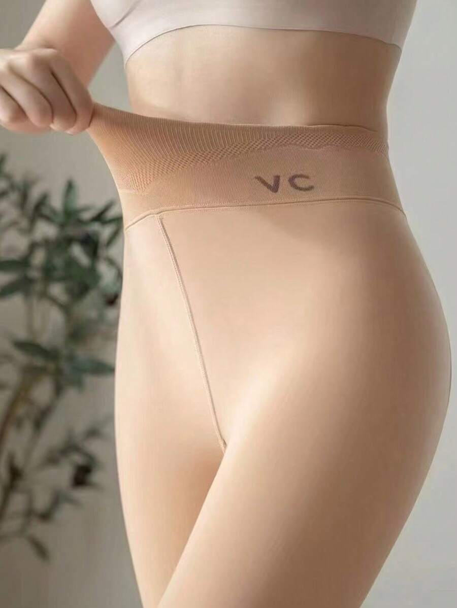 1 buc. colanți opaci 200D, 1000 de ace, colanți cu căptușeală groasă din fleece, culoare naturală, la atingere, cald, pentru toamnă și iarnă