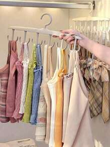 1pc Rotating Multi-Function Clothes Hanger With Multiple Hooks, Suitable For Ties And Scarves, Bedroom Closet Space Organizer, Storage Box, Women's White T-Shirts, Women's Black Pants, Women's Winter Outfits, Dresses, Women's Elegant Apparel