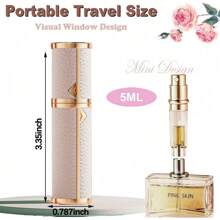 Ml Premium Perfume Atomizer - Refillable Travel Spray Bottle Set With Leather Case, Leakproof Mini Cologne & Essential Oil Dispenser For Women Men Teens, Luxury Portable Fragrance Bottle For Purse Gym Office Travel