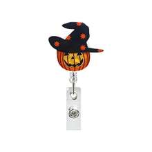1pc Acrylic Halloween Pumpkin & Ghost Retractable Badge Reel, Suitable For Nurses, Doctors, Staff And Volunteers,For School Supplies,Back To School - Multicolor - View 13