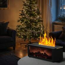 USB Powered Fireplace Humidifier With Aroma Diffuser - Colorful Lights, Adjustable Timer, Auto Shut Off When Water Runs Out, Remote Control - Multicolor - View 8