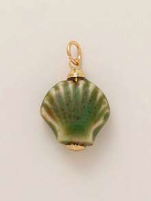 1pc Summer Fashion Ocean Style Shell, Sea Turtle, Delicate Orange & Blue Small Fish DIY Pendant, 18K Gold Plated, Anti-Oxidation, Suitable For Casual Daily Wear - Multicolor - View 10