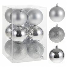 12 PIEZAS Bolas de Navidad multicolor rojo, naranja, dorado, plateado de 6cm, bolas decorativas para árbol de Navidad, colgantes para árbol de Navidad con acabado electrolítico, decoraciones navideñas para fiesta y árbol de Navidad - Multicolor - Ver 5