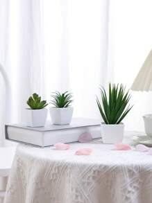 Conjunto de 3 macetas con suculentas simuladas, combinación de verde y rosa, plantas artificiales miniatura falsas para jardín, escritorio, habitación, ventana, regalo de inauguración de casa, decoración de arte, decoración de oficina, boda