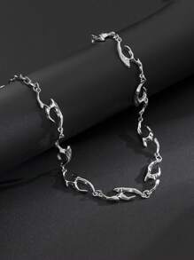 1 件男士多功能嘻哈不对称钛钢火焰吊坠项链，时尚百搭男士珠宝，适合日常佩戴、派对、礼物