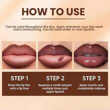 Lip Liner And Gloss Set, Dark Brown Plumping Lip Liner Lip Pencil Moisturizing Lightweight Lip Gloss Lip Combo, High Shine Glossy Lip Tint Lip Stain Makeup Long Lasting Lip Care For Women - 03 深紅色 - 查看 6