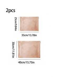 1/2pcs Satin Drawstring Dust Bags, Suitable For Jewelry & Accessories; Silk Drawstring Travel Storage Bags; Portable Clothing & Shoes Drawstring Pouches; Large Capacity Handbag Dust Covers; Self-Sealing Drawstring Storage Bags; Travel Essentials; Organization - Champagne - View 11