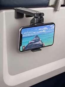 飛機桌面手機支架 360度旋轉 可折疊便攜式夾式手機架 車用手機支架 - 黑色 - 查看 12
