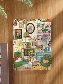 可爱动物图案平板电脑保护套，兼容 iPad 9.7/10.2/10.5/10.9/12.9/Pro 11（第十代）、Galaxy Tab S6 Lite 10.4、Kindle Paperwhite（第十二代，2024 年发布）、Kindle（第十一代，2022 年发布），柔软防震，带智能支架/自动唤醒/睡眠功能