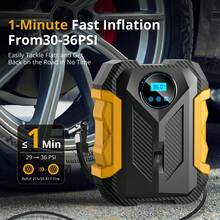 Carsun Portable Car Tire Inflator Pump, 150 PSI Corded Air Compressor With LED Light, Auto Shut Off, Fast Inflation For Car, Bicycle, Motorcycle, Balls And More - Wired - View 5