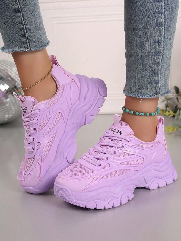 Baskets épaisses pour filles, nouvelle mode 2025, semelle épaisse, chaussures de sport confortables et respirantes pour l'automne