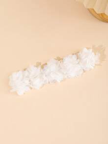 1pc Infant Baby Girl Sweet And Cute Headband With 5 Flowers, Perfect For Gifts, Parties And Daily Wear Love Valentine - White - View 4