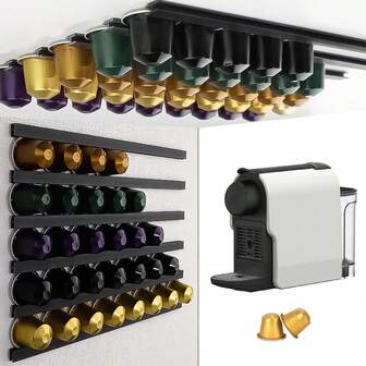1 set 6 st. förvaringshållare för kaffekapslar kompatibel med alla förvaringsställ för kaffekapslar, köksförvaringsorganisatör