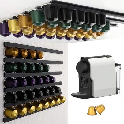 1 set 6 st. förvaringshållare för kaffekapslar kompatibel med alla förvaringsställ för kaffekapslar, köksförvaringsorganisatör