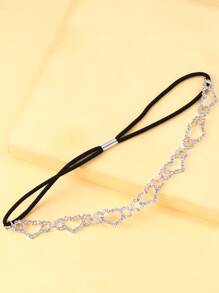 1pc Silver Sexy Rhinestone Hollow Heart Thigh Chain, Decorative Body Jewelry For Women, Suitable For Parties, Galas, Runway Shows