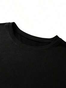 Camiseta de manga corta casual de hombre con estampado de gaviota, de verano - Negro - Ver 7