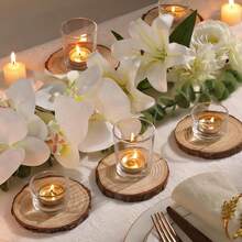 透明水银玻璃茶灯座 10 件套 - 优雅的祈愿蜡烛座，适合婚礼、婚宴和家居装饰 - 非常适合餐桌中心装饰和派对（玻璃，透明）