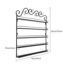 Five Layer Iron Nail Polish Display Rack - Black  Wall-Mounted Metal Nail Polish Display Rack, Simple Floating Wall Mount Shelves, Essential Oil And Perfume Combo Rack, For Nail Salon - Schwarz - Übersicht 4