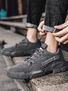 3D 圆点字母印花 + 解构线条低帮运动鞋，月球表面纹理防滑厚底系带运动鞋，千禧复古风格，适合通勤和轻度徒步旅行，燕麦色/玛瑙黑，适合咖啡馆通勤和城市轻度冒险，四季皆宜 - 彩色 - 查看 4