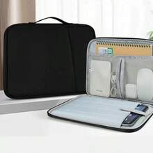 Túi đựng máy tính bảng 9-11 inch/13 inch/13.3 inch/14-15.4 inch, bao bảo vệ du lịch có đệm tương thích với iPad Pro 11" (M4), iPad 10.9" (thế hệ thứ 10), iPad Air 11" (M2), Galaxy Tab S9/S8, máy tính xách tay 14.1-15.4 inch - Màu xanh bạc hà thời trang, đen công sở và hồng ngọt ngào (3 màu) | Văn phòng phẩm, đồ dùng thiết yếu hàng ngày, đồ dùng học tập, quà tặng ngày lễ/sinh nhật, hộp đựng thiết bị điện tử - màu đen - Xem 18
