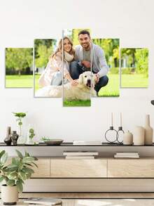 Bộ 5 tranh canvas không khung cá nhân hóa, món quà hoàn hảo cho gia đình và bạn bè, hoặc để trang trí tường nhân dịp Lễ Tình nhân. - Nhiều màu - Xem 5