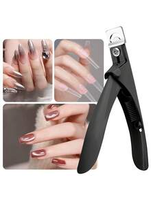 YUANDU 1 Set U-Shaped Nail Clippers, Cuticle Nipper, Curved Nail Scissors, Parallel Nail Clipper, Crystal Nail Extension Gel Manicure Tools,Nail Supplies,Nail Tools,Nail Art Tools,Back To School,Nails,Nail Tools For Press On Nails,Manicure Pedicure Tools - Black - View 10