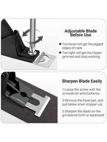 YUANDU 1 Set U-Shaped Nail Clippers, Cuticle Nipper, Curved Nail Scissors, Parallel Nail Clipper, Crystal Nail Extension Gel Manicure Tools,Nail Supplies,Nail Tools,Nail Art Tools,Back To School,Nails,Nail Tools For Press On Nails,Manicure Pedicure Tools - Black - View 9