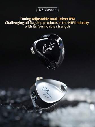 KZ Casque d'écoute de monitoring intra-auriculaire KZ, écouteurs Hi-Fi de qualité avec graves puissants, effet Harman Bass avancé, son réglable, isolation phonique, écouteurs filaires à double transducteur dynamique, câble détachable 2PIN-C, convient aux chanteurs et musiciens (Noir)