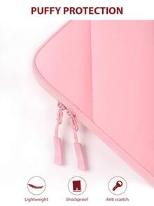 SENLASI SENLASI Puffy Protective Laptop Sleeve 13.5 14 15 16 Inch,Laptop Bag Compatible With Macbook Air 13 15 M1 M2 2012-2023, Pro 13 14 15 2010-2022,14-16 Chromebook Surface Notebook,Soft Fluffy Inner Lining, Waterproof Laptop Case,Beige Black Pink