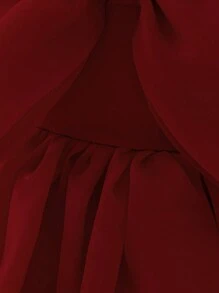 Baby Girls Spaghetti Strap Bow Organza Cute Flower Girl Princess Dress, Suitable For 1st Birthday, Wedding, Party, Does Not Include Headband - Burgundy - View 7