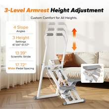 MERACH Máquina escaladora vertical de nueva versión para entrenamiento de cuerpo completo, escaladora de escaleras para gimnasio en casa, escaladora de ejercicios cardiovasculares plegable y compacta con rango de paso extendido, manillar y pedales ajustables. - Blanco - Ver 4