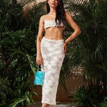 Women Fashion Shell Woven Handbag Chic Shell Beach Bag Beaded Chain Bag For Summer Travel Beach Party - 藍色 - 查看 6