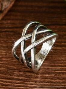 1 件复古十字交叉波西米亚风格装饰戒指，适合女士，适合婚礼、派对、节日、休闲装