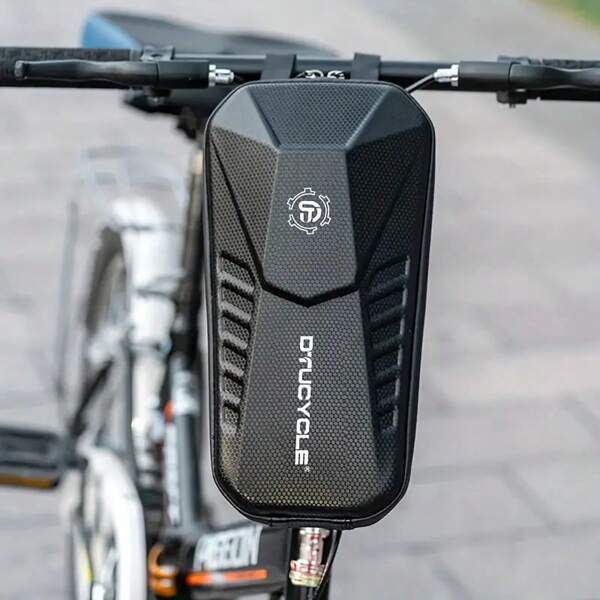 Bolsa de almacenamiento de scooter eléctrica extraíble de alta capacidad duradera DTUCYCLE - Diseño de contorno 3D, correa Adjustable, protección rígida para accesorios de bicicleta y bicicleta de equilibrio (negro), accesorio de motocicleta, superficie texturizada, contorno dimensional